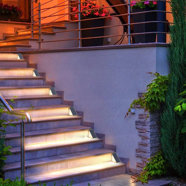 2 Pieces Led Solar Step Lights Waterproof Outdoor Stair Garden Path Yard Decoration Landscape & Walkway Lights