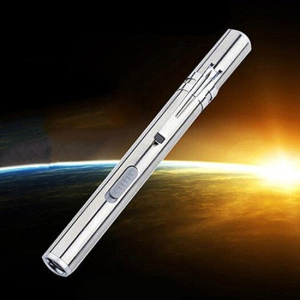 Led Usb Charging Flashlight For Outdoor Use Silver