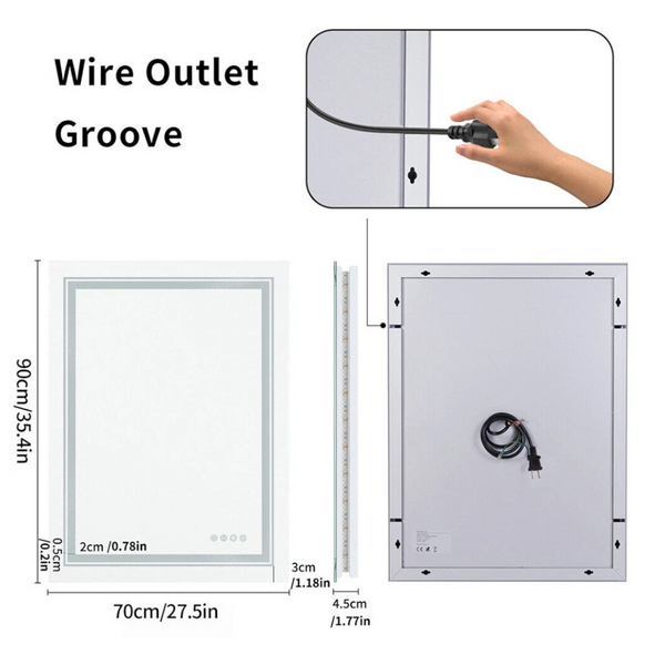 Led Bathroom Mirror 700X900mm Anti Fog Shatterproof Mirrors