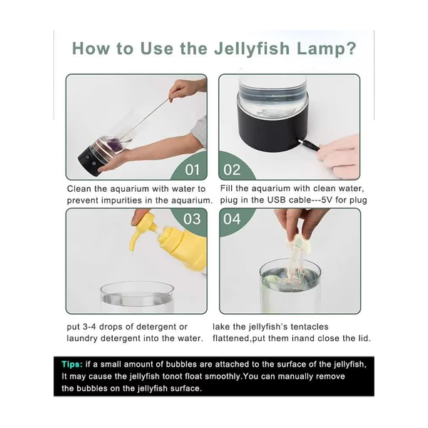 Elosung Led Jellyfish Lamp Creative Night Light For Bedroom And Children's Room Night Lights