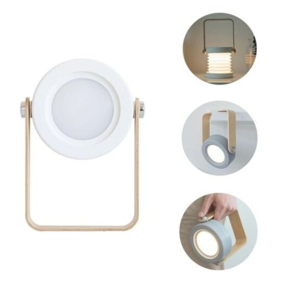 Led Table Lamp Hangable Flashlight Lantern Usb Rechargeable Dimmable Desk For Bedroom Night Reading Light White 1Pc