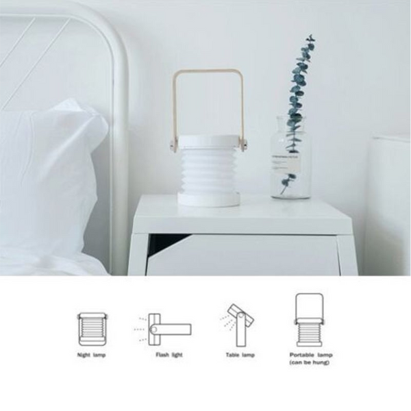 Led Table Lamp Hangable Flashlight Lantern Usb Rechargeable Dimmable Desk For Bedroom Night Reading Light White 1Pc Lanterns