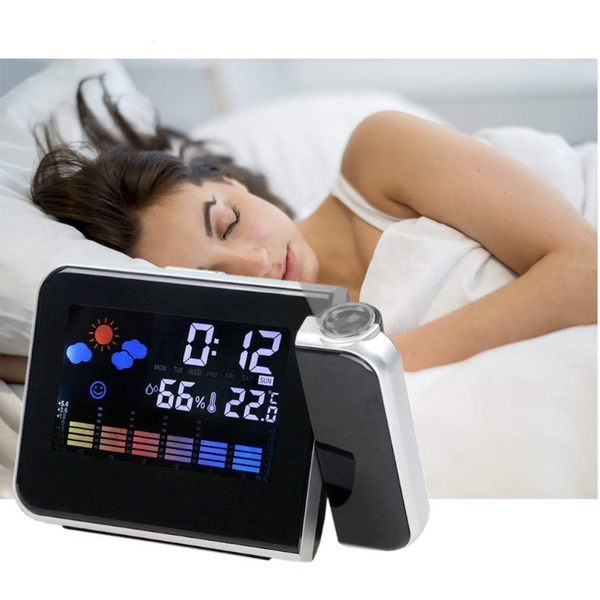 Led Alarm Projection Clock Thermometer Hygrometer Wireless Weather Station Alarm Clocks & Clock Radios