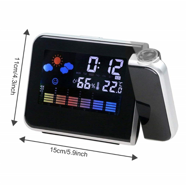 Led Alarm Projection Clock Thermometer Hygrometer Wireless Weather Station Alarm Clocks & Clock Radios
