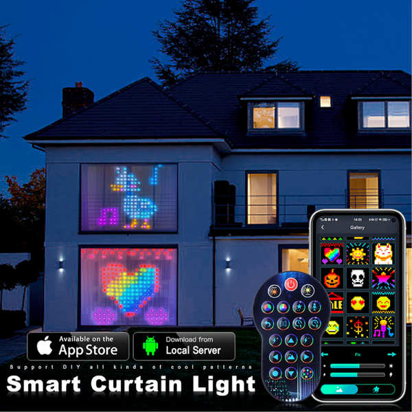 Led Curtain Light Remote App Control Smart Christmas Rgb Decoration Seasonal Decorations