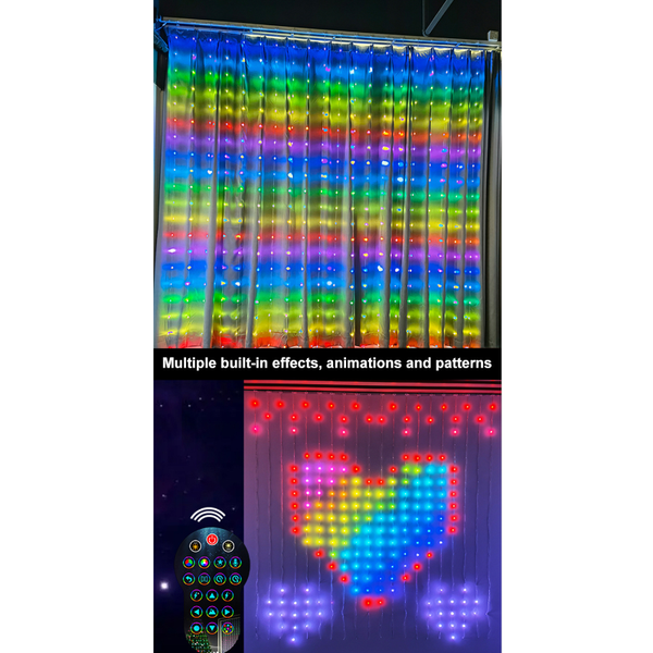 Led Curtain Light Remote App Control Smart Christmas Rgb Decoration Seasonal Decorations