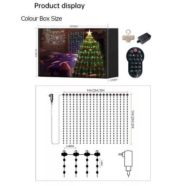 Led Curtain Light Remote App Control Smart Christmas Rgb Decoration Seasonal Decorations