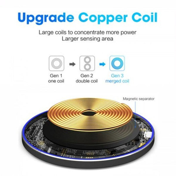 15W Wireless Charger Fast For Phone 10W White Universal Chargers & Cradles