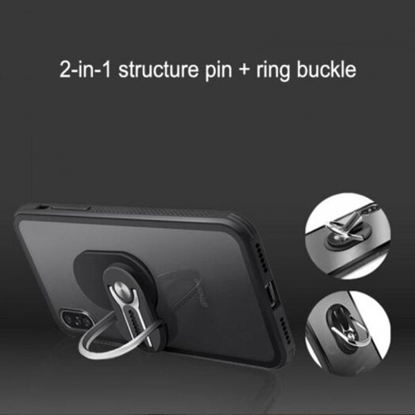 3 In 1 Finger Ring Stand Car Phone Holder Air Vent Mount Metal Bracket Black