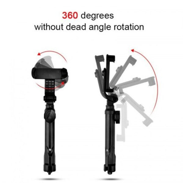 3 In 1 Bluetooth Tripod Monopod Selfie Stick Phone Holder With Remote Control Pink Selfie Sticks