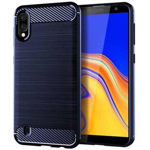 Carbon Fiber Tpu Phone Case For Samsung Galaxy A10 Blue