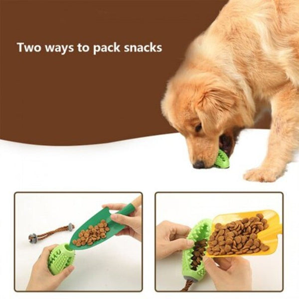 Toothbrush Iq Treat Dispensing Ball Rope Safe Teeth Cleaning Pet Chew Blue Dog Toys