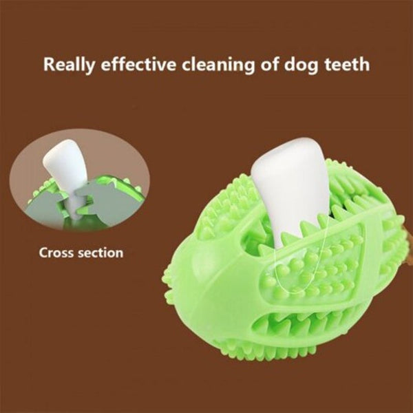 Toothbrush Iq Treat Dispensing Ball Rope Safe Teeth Cleaning Pet Chew Blue Dog Toys