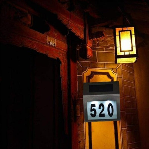 Led Solar Address Sign House Number Stainlesssolar Powered Wall Lamp Large