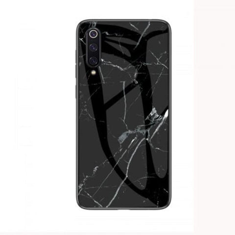 Marbled Glass Case For Xiaomi 9 Se Black