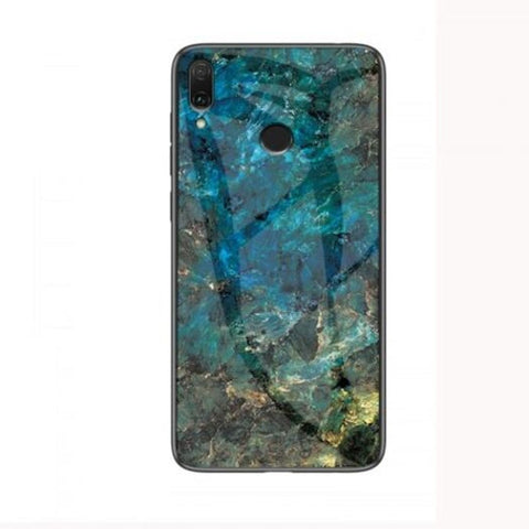Marbled Glass Case For Xiaomi Redmi Note 7 Green
