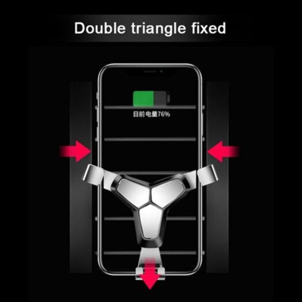 Metal Abs Universal Gravity Car Holder Stand Bracket For Mobile Phone Black
