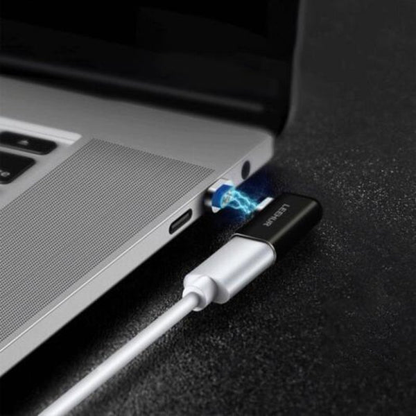 Mini Magnetic Type C Elbow Power Adapter Converter For Macbook Black Universal