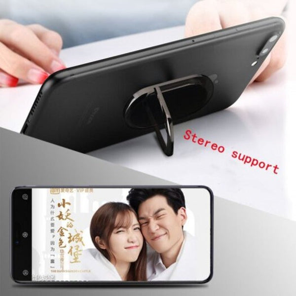 Phone Finger Ring Holder With Usb Cigarette Lighter Stand Bracket For Iphone 11 Pro Xiaomi Black Mounts & Holders