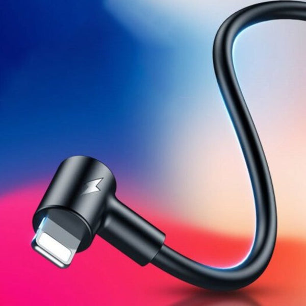Cables & Adapters Pvc Elbow8pin Usb Fast Charging Cable For Iphone Black 2M
