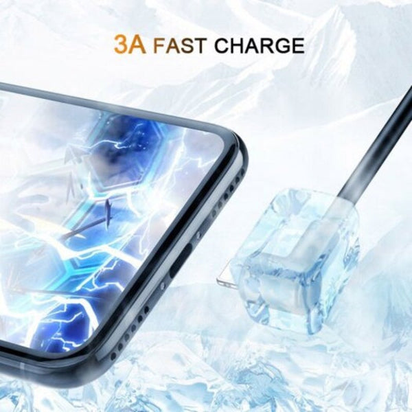 Pvc Elbow8pin Usb Fast Charging Cable For Iphone Black 2M Cables & Adapters