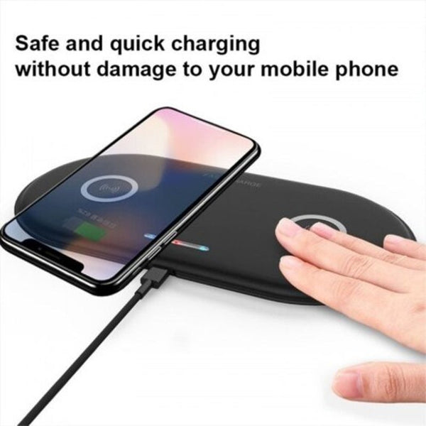 Qi Wireless Charger Dual 10W Fast For Iphone Xiaonmi Samsuang Mobile Phone White Universal Chargers & Cradles