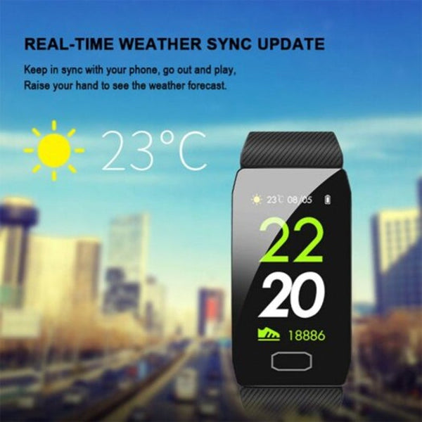 Smart Watches Smart Band Blood Pressure Heart Rate Monitor Fitness Tracker Watch Bracelet Black