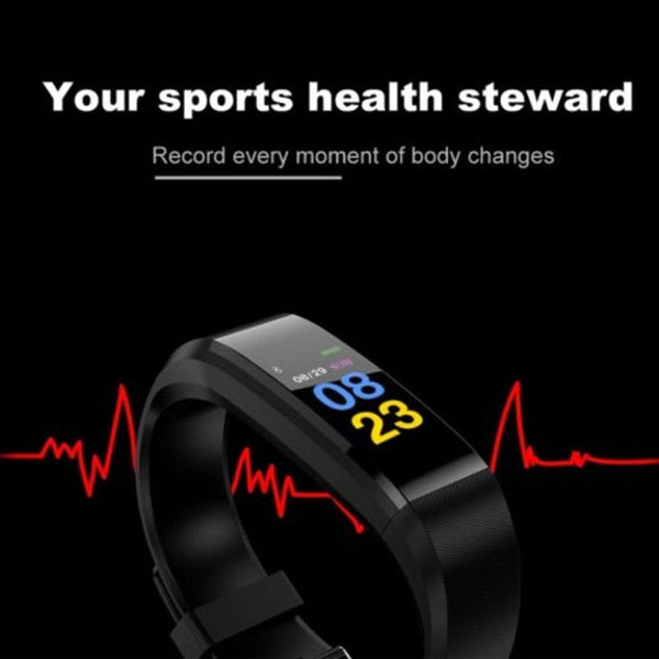 Smart Bracelet Intelligent Wristband Band Waterproof Sport Fitness Tracker Black Smart Watches
