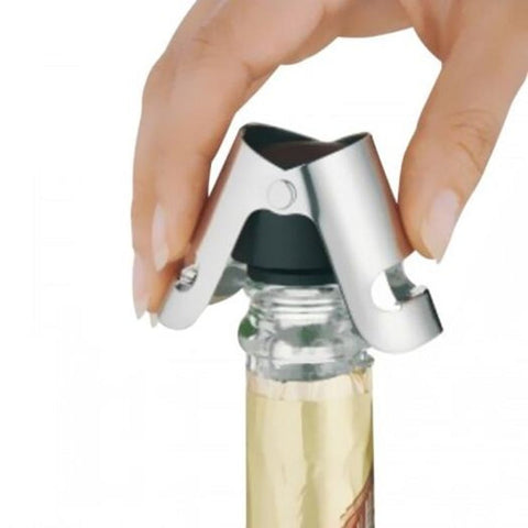 Stainless Steel Champagne Wine Bottle Stopper Portable Sealer Cap Silver