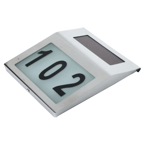 Led Solar Address Sign House Number Stainlesssolar Powered Wall Lamp Large Plaques & Signs