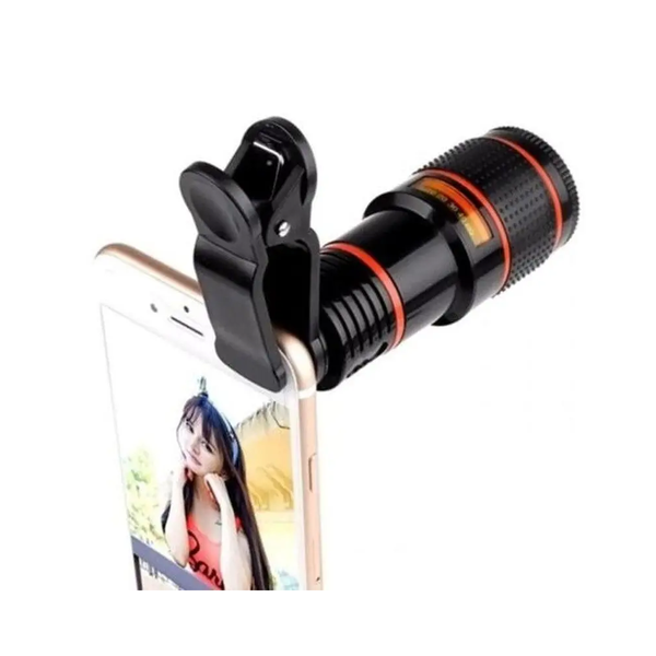 Universal 12X Zoom Focusing Phone Lens Black Other Mobile Accessories