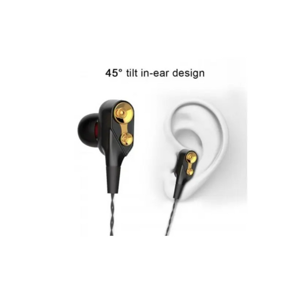 Universal 3.5Mm Double Moving Circle In Ear Remote Control Earphone Headphone Headset Black