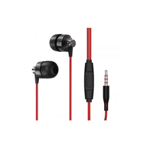 Universal 3.5Mm In Ear Metal Earphone Headphone Headset With Mircophone Remote Control Red