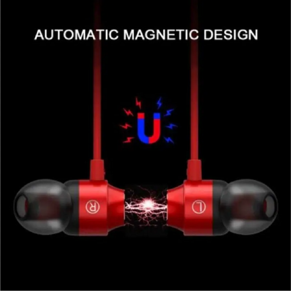 Universal Metal Magnetic In Ear With Remote Control Earphone Headphone Headset Red