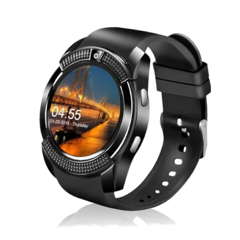 V8 Bluetooth Smart Watch Band Touch Screen Wristband Sport Smartwatch Black
