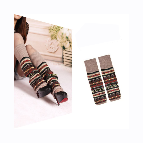 Bohemian Camouflage Thickened Women's Over The Knee Warm Leggings Warmer Leg Warmers