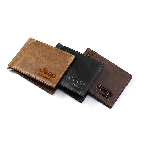 Genuine Leather Men Money Clip Card Wallet Slim Bifold Cash Clamp Thin Purse Wallets