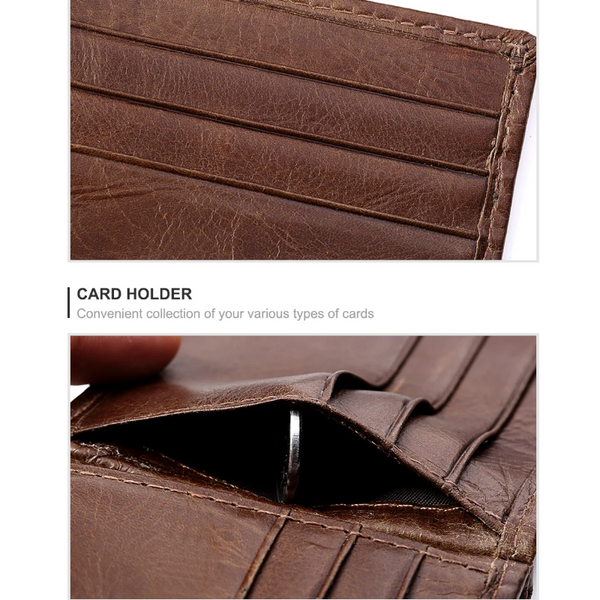 Genuine Leather Men Money Clip Card Wallet Slim Bifold Cash Clamp Thin Purse