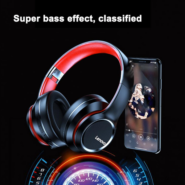 Lenovo Hd200 Wireless Headphone Foldable Bass Bluetooth Earphones Headphones
