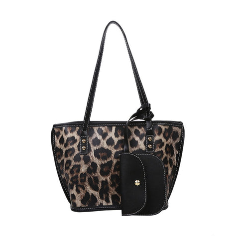 Pu Leather Leopard Printed Crossbody Shoulder Bag Handbag Simple Totes Women's Bags & Handbags