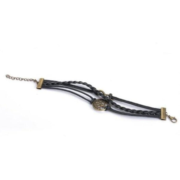 Veile Studios Life Tree 8 Shape Layered Bracelet Black Bracelets