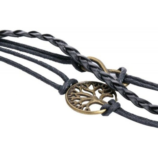 Veile Studios Life Tree 8 Shape Layered Bracelet Black Bracelets