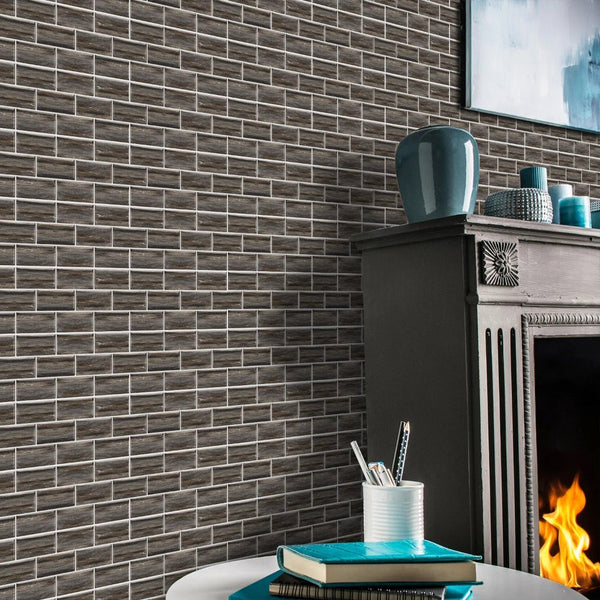 Wallpaper Black Light Gray Waterproof Self Adhesive Removable Tile Sticker Wall Stickers