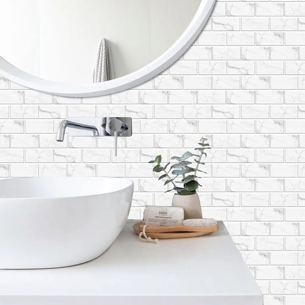 Wallpaper Black Light Gray 24 Pieces Waterproof Self Adhesive Removable Tile Sticker Wall Stickers