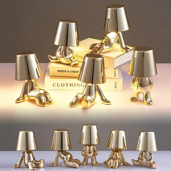 Hotel Lightning Lamp Rechargeable Silver Little Man Table Led Night Lamps