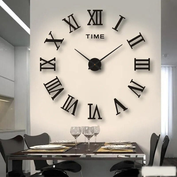 Wall Clock Gold Design 37 Inch 3D Diy Mirror Acrylic Sticker Quartz Watch Wall Clocks