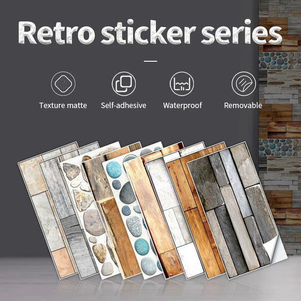 Wallpaper Green 18 Pieces Waterproof Self Adhesive Removable 3D Marble Tile Sticker Wall Stickers