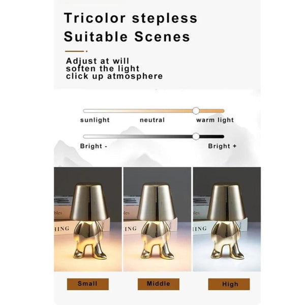 Hotel Lightning Lamp Rechargeable Silver Table Touch Switch Decoration Led Night Lamps