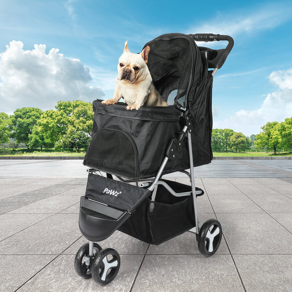 Pawz Large Pet Stroller Dog Cat Carrier Black Dog Strollers