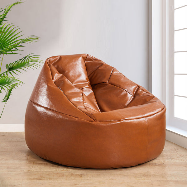 Marlow Bean Bag Chair Cover Pu Couch Tan Bean Bags & Inflatables